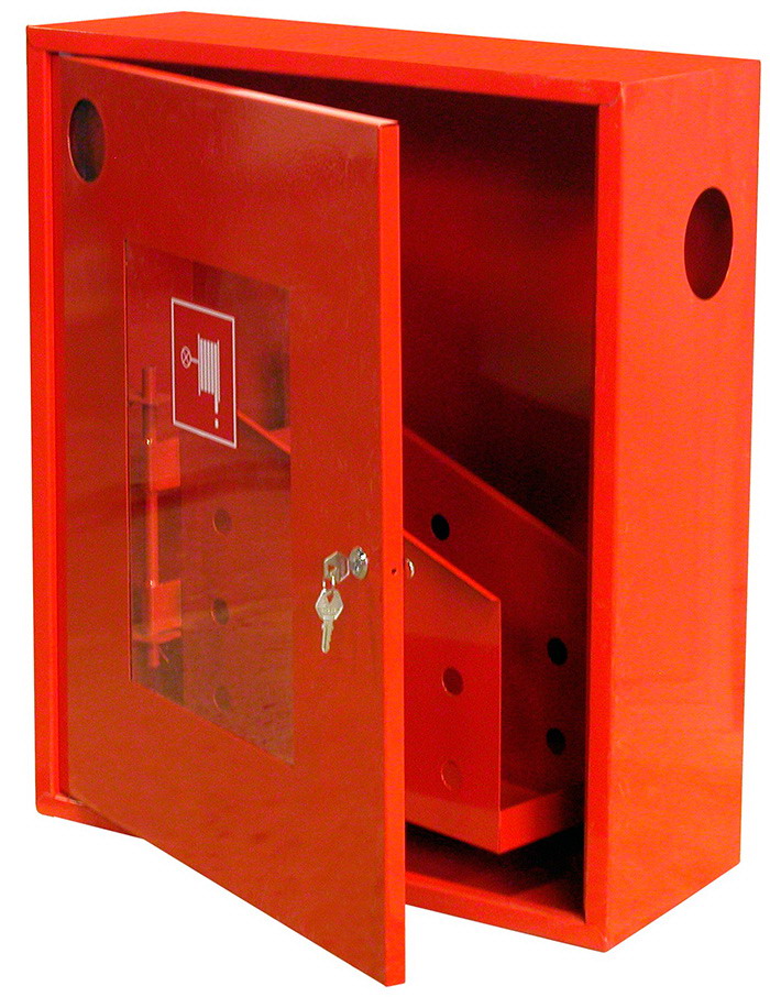 Навесной пожарный шкаф с кассетой для рукава