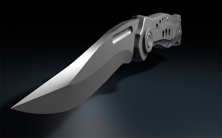 3Д модель раскладного ножа 